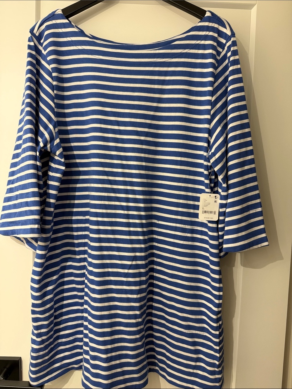 Free People Blue and White Striped Mini Dress